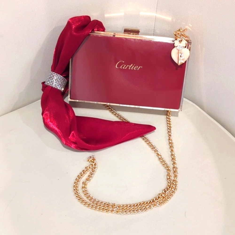 Cartier Paper Shopping Bag Upcycled Novelty Clutch